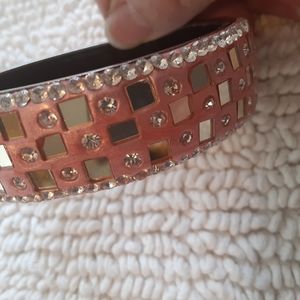 Pink rhinestone and mirror Chip bracelet